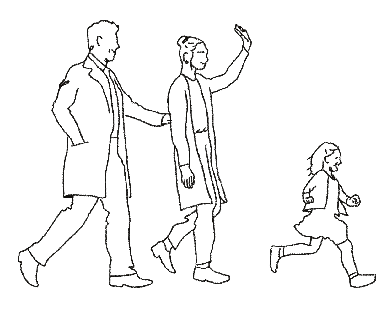 Illustration: Besuch der Familie